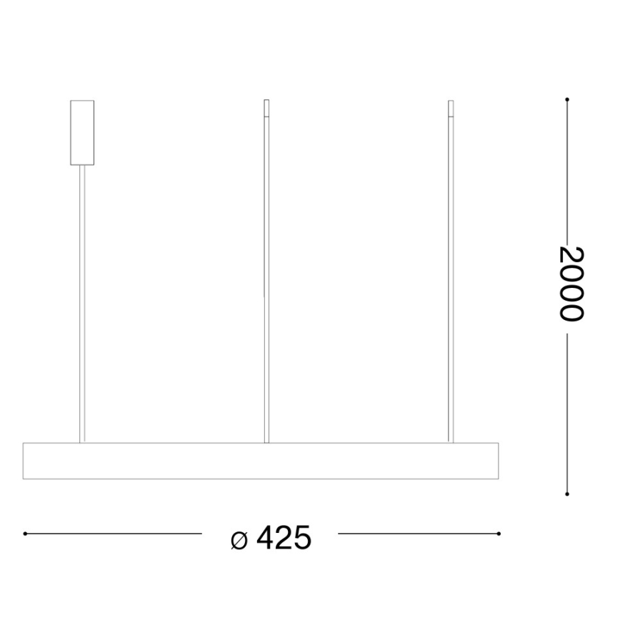 Ideal Lux - LED-hanglamp aan kabel GEMINI LED/36W/230V 2700K Ø 42,5 cm CRI 90 zwart