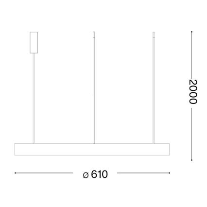 Ideal Lux - LED-hanglamp aan kabel GEMINI LED/47W/230V 2700K Ø 61 cm CRI 90 wit
