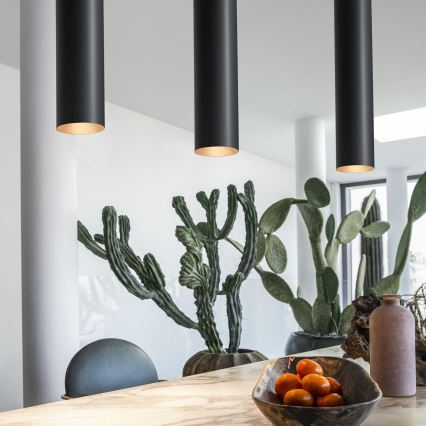 Ideal Lux - LED-hanglamp aan kabel LOOK 1xGU10/7W/230V CRI 90 Ø 6 cm zwart