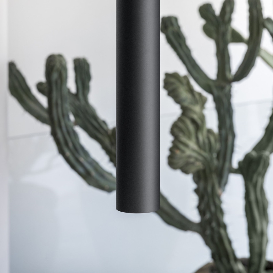 Ideal Lux - LED-hanglamp aan kabel LOOK 1xGU10/7W/230V CRI 90 Ø 6 cm zwart
