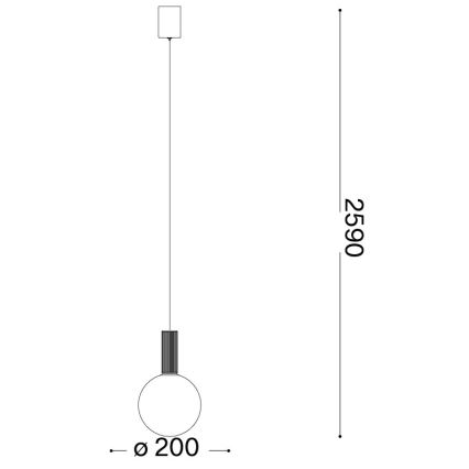 Ideal Lux - LED hanglamp aan kabel ODEON LED/8W/230V CRI 90 diam. 20 cm beige/wit