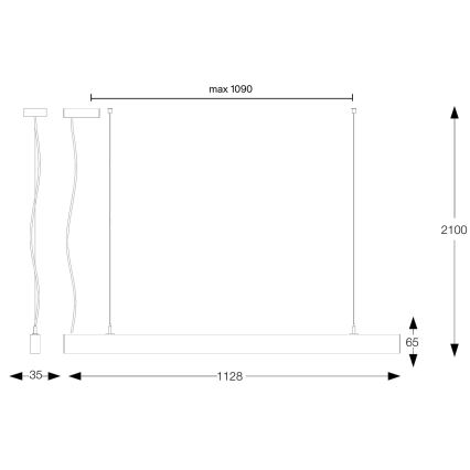 Ideal Lux - LED-hanglamp aan kabel OFFICE LED/30W/230V 4000K CRI 90 wit