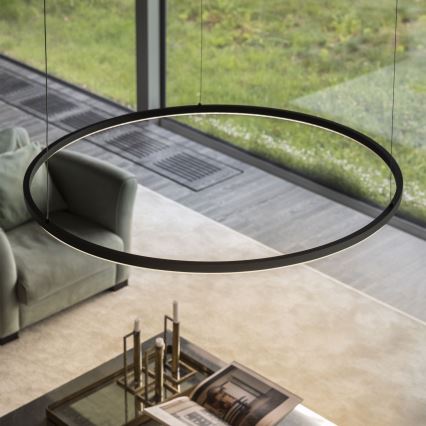 Ideal Lux - ORACLE SLIM LED dimbare hanglamp met kabel LED/77W/230V 3000K CRI 90 Ø 150 cm zwart