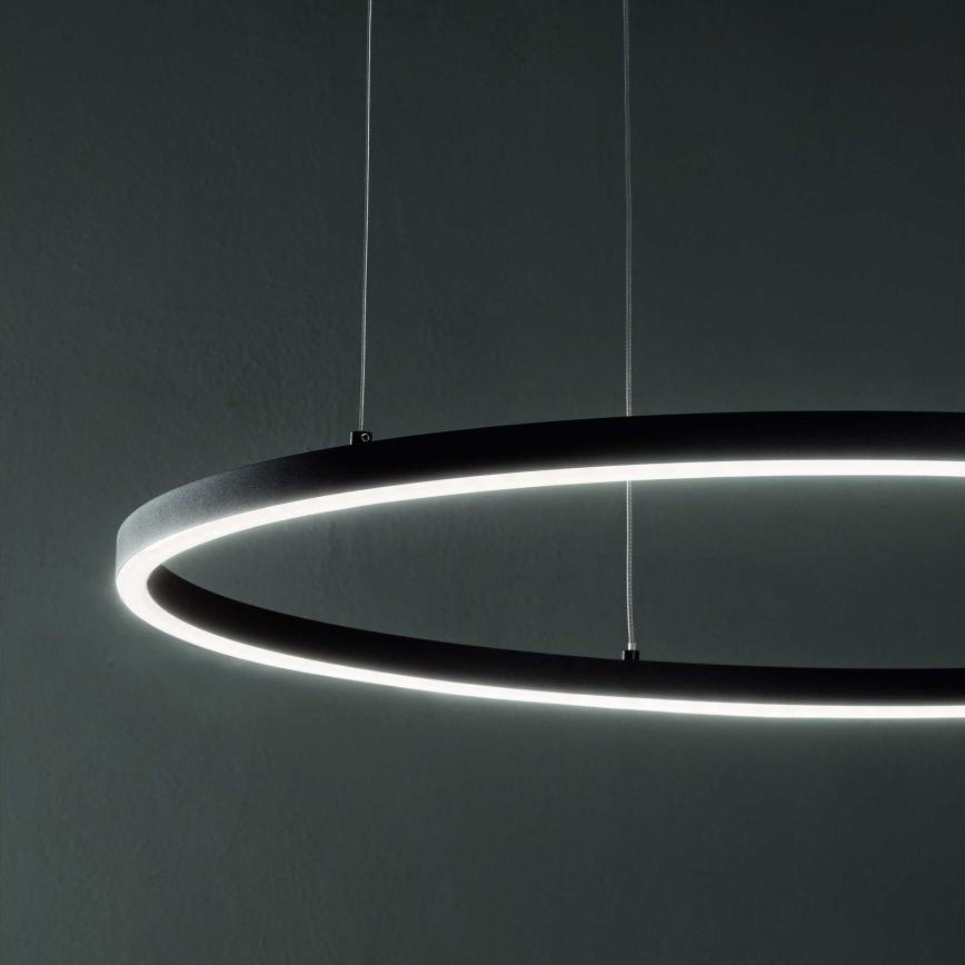 Ideal Lux - LED-hanglamp met kabel ORACLE SLIM LED/29W/230V 2700K CRI 90 diameter 50 cm zwart