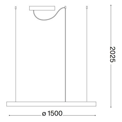 Ideal Lux - LED-hanglamp met kabel ORACLE SLIM LED/29W/230V 2700K CRI 90 diameter 50 cm zwart