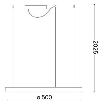 Ideal Lux - LED hanglamp met kabel ORACLE SLIM LED/29W/230V 3000K CRI 90 Ø 50 cm goudkleurig