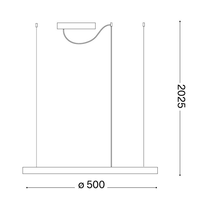 Ideal Lux - LED hanglamp met kabel ORACLE SLIM LED/29W/230V 3000K CRI 90 Ø 50 cm goudkleurig