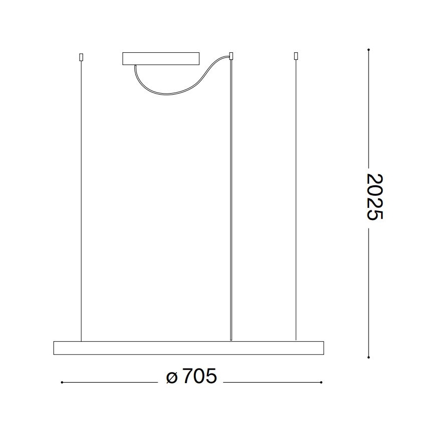 Ideal Lux - ORACLE SLIM LED hanglamp met kabel, 37W/230V, 2700K CRI 90, Ø 70 cm, zwart