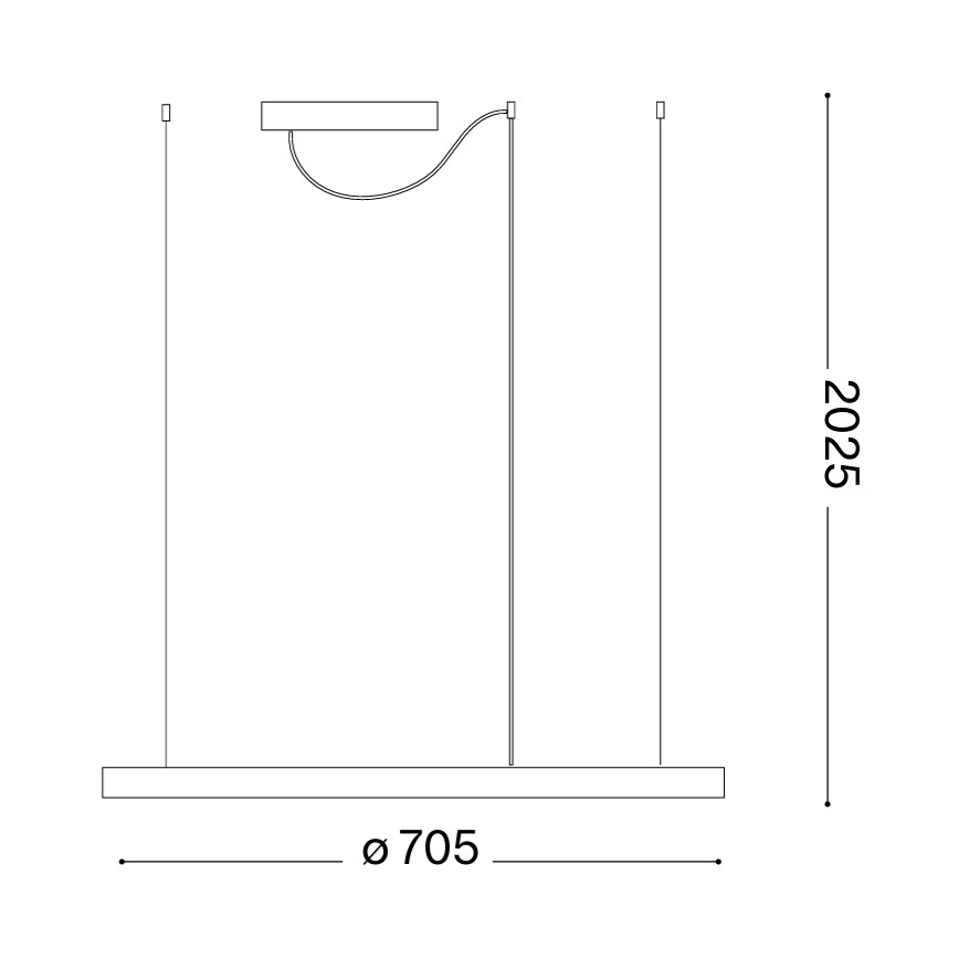 Ideal Lux - LED-hanglamp aan kabel ORACLE SLIM LED/37W/230V 3000K CRI 90 Ø 70 cm goudkleurig
