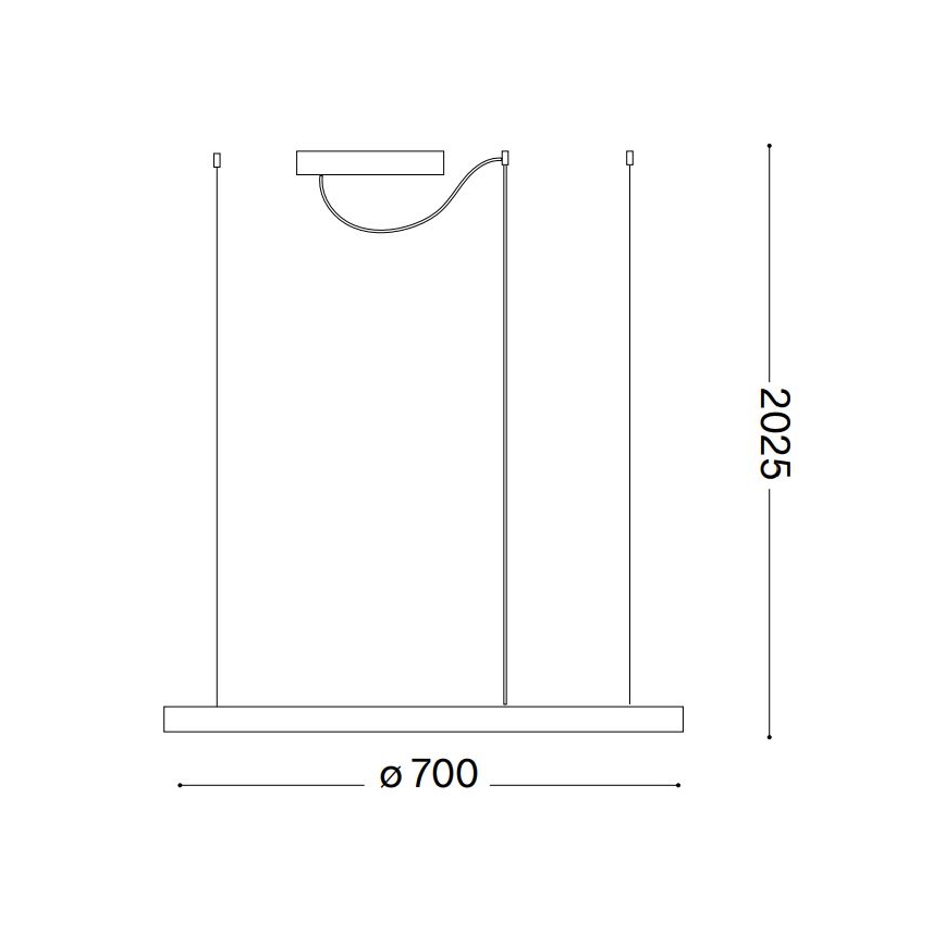 Ideal Lux - LED dimbare hanglamp aan kabel ORACLE SLIM LED/40W/230V 3000K CRI 90 Ø 70 cm wit