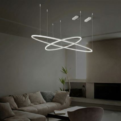 Ideal Lux - LED dimbare hanglamp aan kabel ORACLE SLIM LED/40W/230V 3000K CRI 90 Ø 70 cm wit