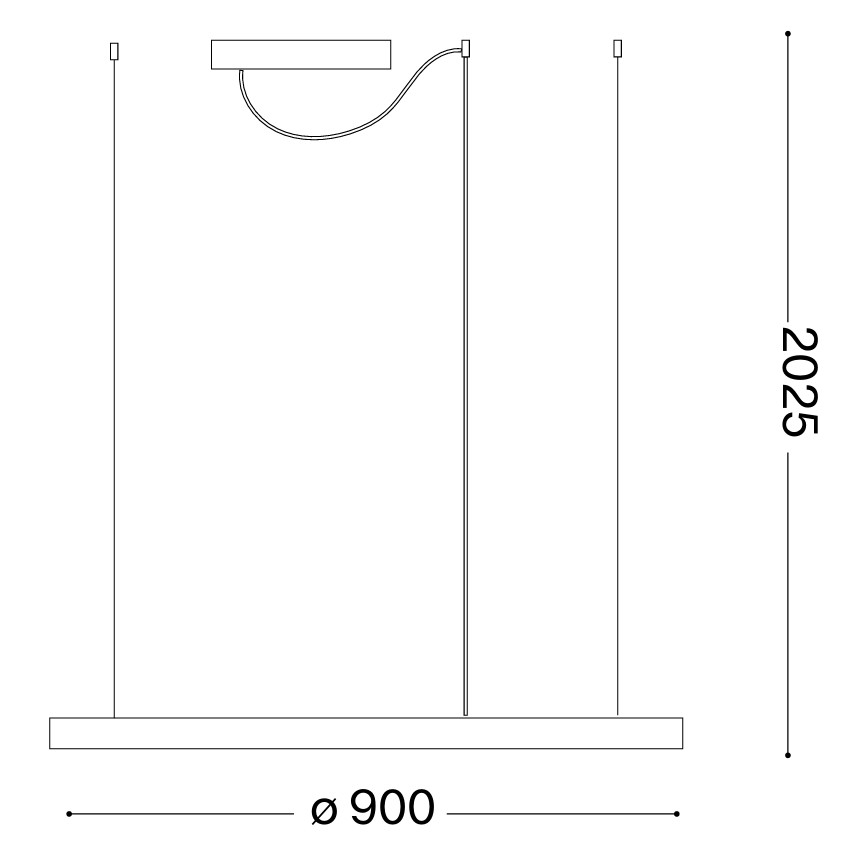 Ideal Lux - LED-kroonluchter aan kabel ORACLE SLIM LED/53W/230V 4000K CRI 90 Ø 90 cm goudkleurig