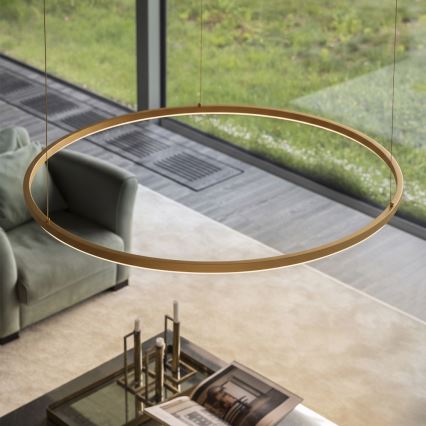 Ideal Lux - LED hanglamp aan kabel ORACLE SLIM LED/53W/230V 3000K CRI 90 Ø 90 cm goud