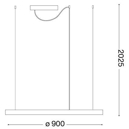 Ideal Lux - LED hanglamp aan kabel ORACLE SLIM LED/53W/230V 3000K CRI 90 Ø 90 cm goud