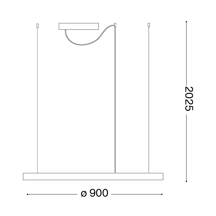 Ideal Lux - LED hanglamp aan kabel ORACLE SLIM LED/53W/230V 3000K CRI 90 Ø 90 cm goud