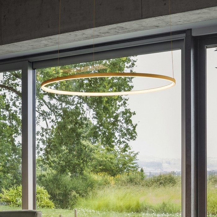 Ideal Lux - LED-hanglamp aan kabel ORACLE SLIM LED/83W/230V 3000K CRI 90 Ø 150 cm goud