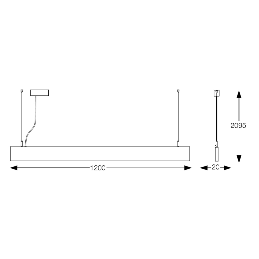 Ideal Lux - LED-hanglamp aan kabel STEEL LED/29W/230V 4000K CRI 90 120 cm zwart