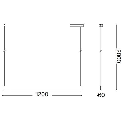 Ideal Lux - LED-hanglamp met kabel DESK LED/36W/230V 120 cm CRI 90 wit