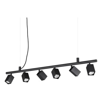 Ideal Lux - LED-hanglamp met kabel DYNAMITE 6xGU10/7W/230V CRI 90 zwart