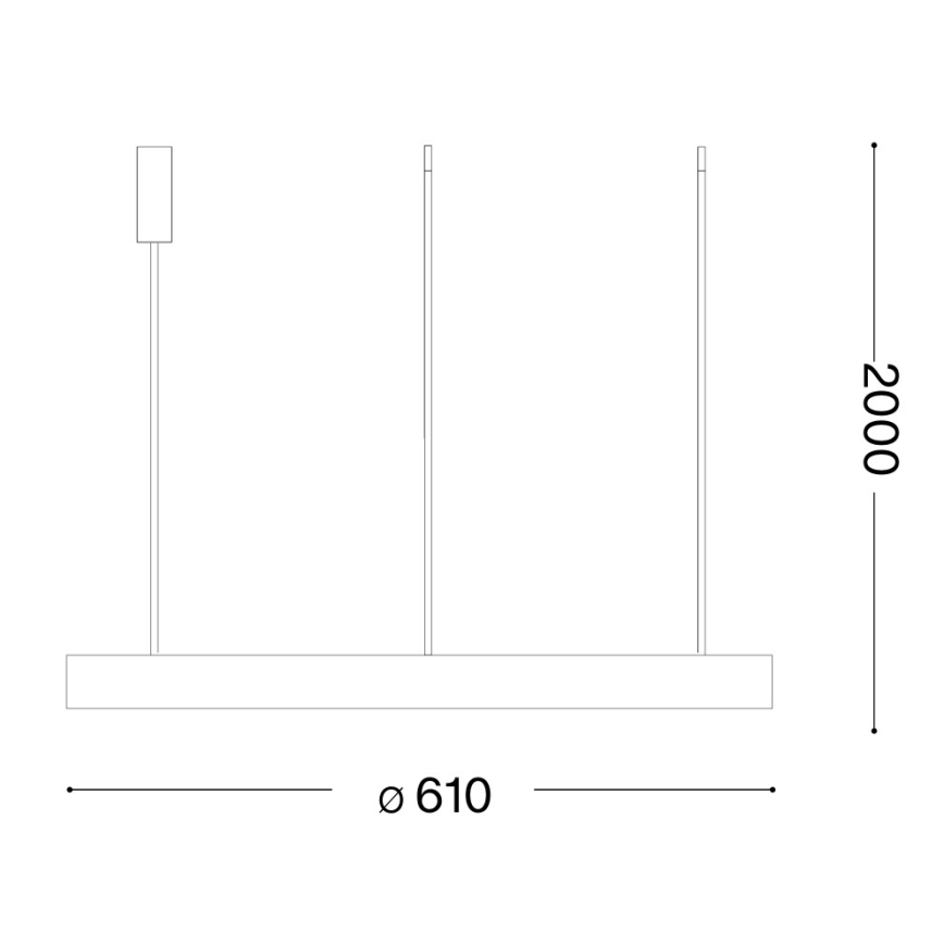 Ideal Lux - LED-hanglamp met kabel GEMINI LED/47W/230V 2700K Ø 61 cm CRI 90 messing