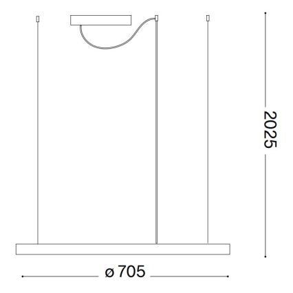 Ideal Lux - LED-hanglamp aan kabel ORACLE SLIM LED/37W/230V 2700K CRI 90 Ø 70 cm wit