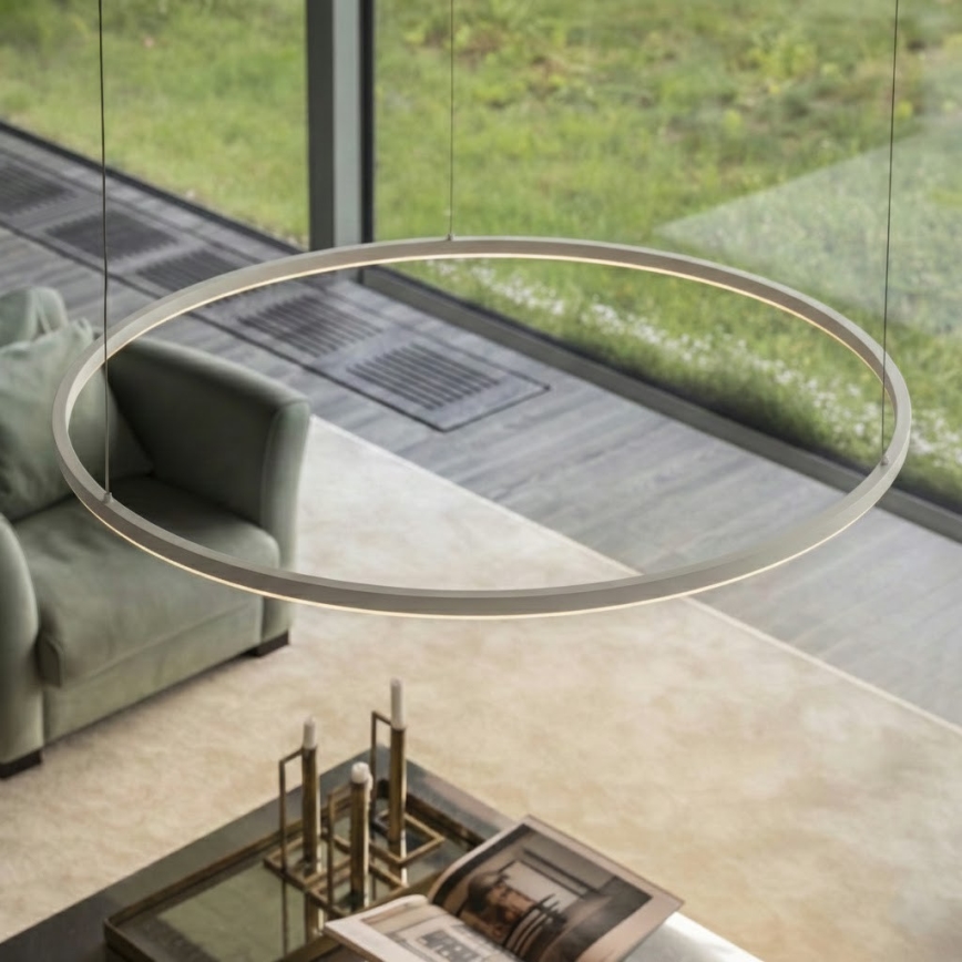 Ideal Lux - LED dimbare hanglamp met kabel ORACLE SLIM LED/77W/230V 3000K CRI 90 Ø 150 cm wit