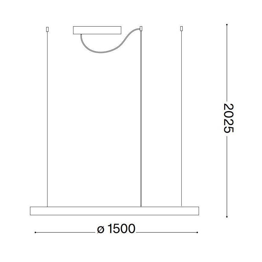 Ideal Lux - LED dimbare hanglamp met kabel ORACLE SLIM LED/77W/230V 3000K CRI 90 Ø 150 cm wit