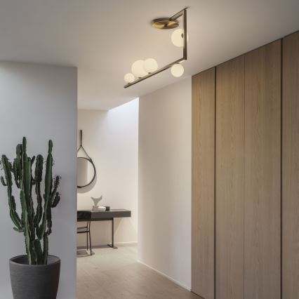 Ideal Lux - LED Hanglamp met vaste pendel BIRDS 5xG9/3W/230V zwart/goud