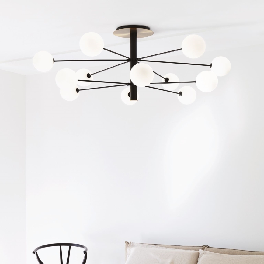 Ideal Lux - LED Hanglamp met vaste pendel COSMOPOLITAN 12xG9/3W/230V diameter 145 cm zwart