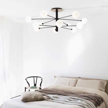 Ideal Lux - LED Hanglamp met vaste pendel COSMOPOLITAN 12xG9/3W/230V diameter 145 cm zwart