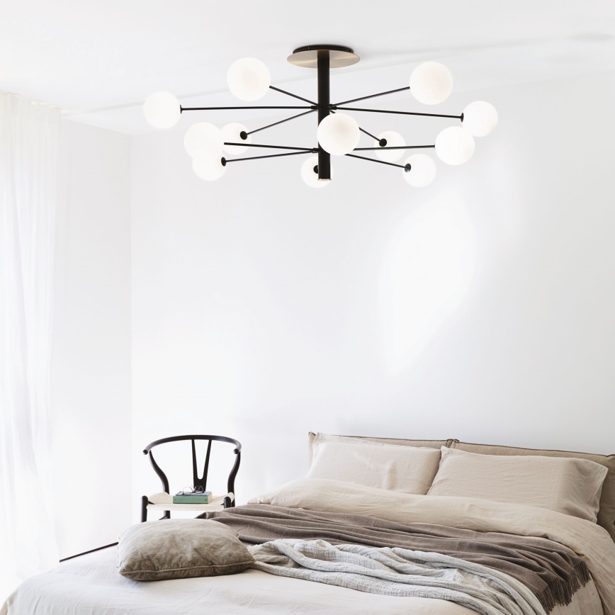 Ideal Lux - LED Hanglamp met vaste pendel COSMOPOLITAN 12xG9/3W/230V diameter 145 cm zwart