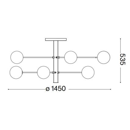 Ideal Lux - LED Hanglamp met vaste pendel COSMOPOLITAN 12xG9/3W/230V diameter 145 cm zwart