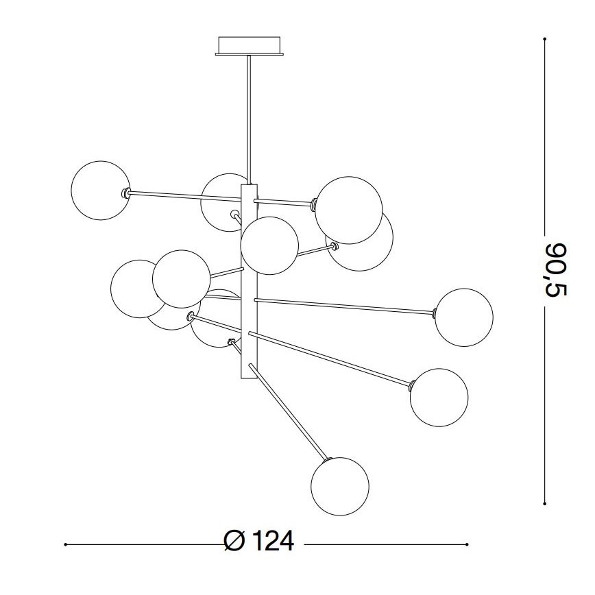 Ideal Lux - LED Hanglamp met vaste pendel EQUINOXE 12xG4/2W/230V diameter 124 cm glanzend chroom/doorzichtig