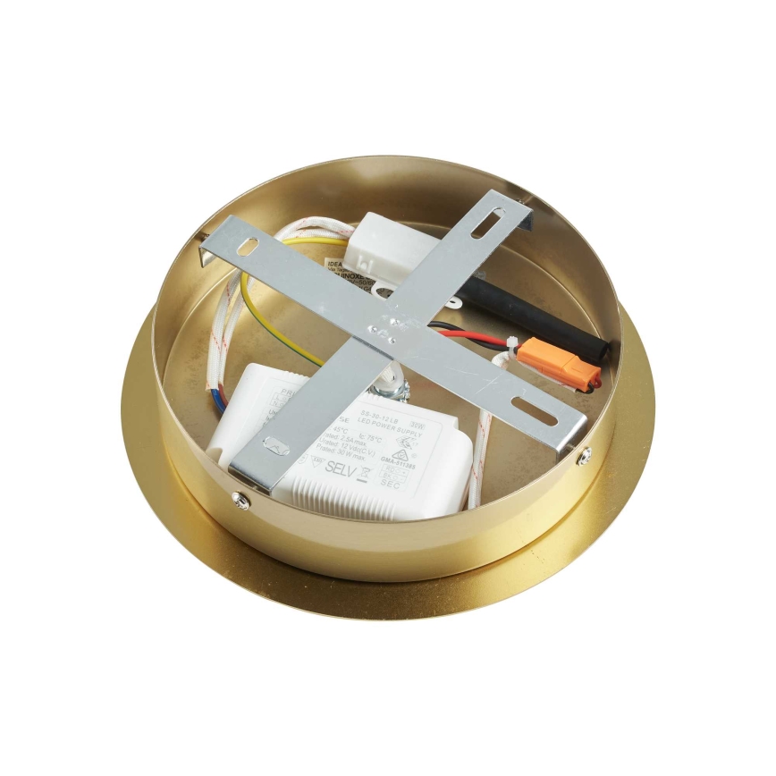 Ideal Lux - LED Hanglamp met vaste pendel EQUINOXE 12xG4/2W/230V diameter 124 cm messing/doorzichtig