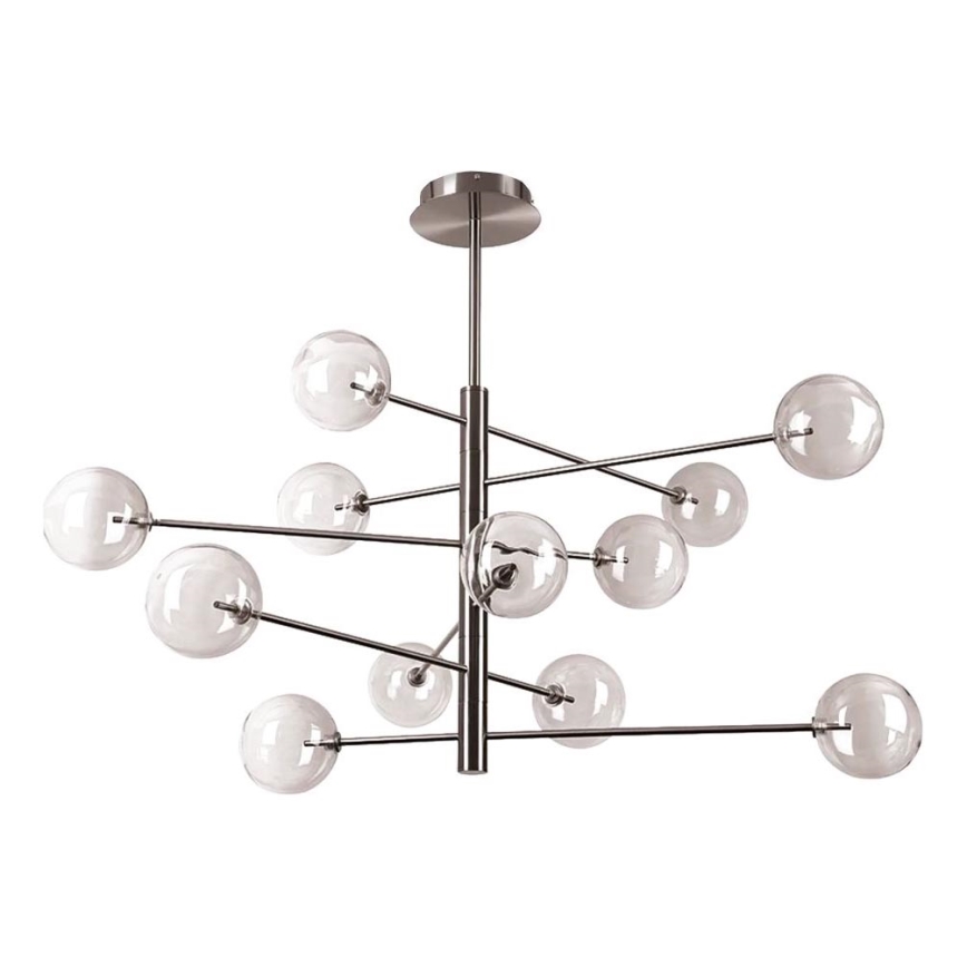 Ideal Lux - LED Hanglamp met vaste pendel EQUINOXE 12xG4/2W/230V diameter 128,1 cm glanzend chroom/gerookt