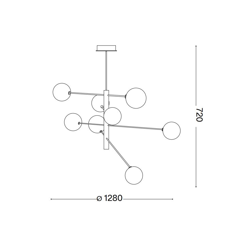 Ideal Lux - LED Hanglamp met vaste pendel EQUINOXE 8xG4/2W/230V diameter 128 cm glanzend chroom/doorzichtig