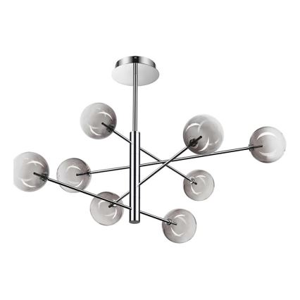 Ideal Lux - LED Hanglamp met vaste pendel EQUINOXE 8xG4/2W/230V diameter 128 cm glanzend chroom/gerookt