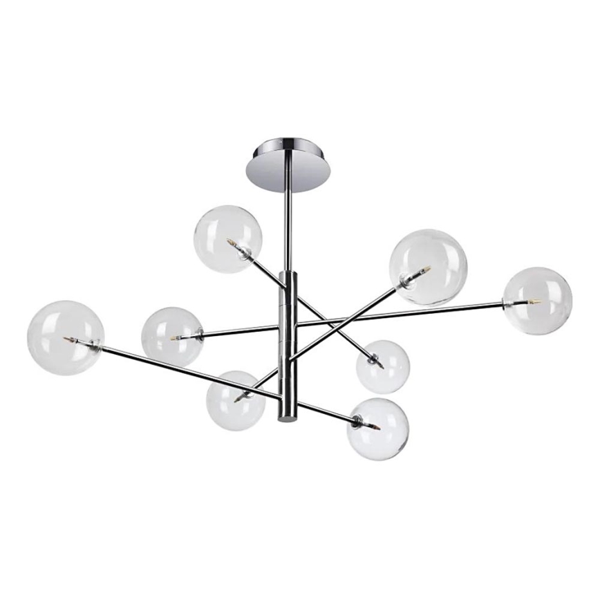 Ideal Lux - LED Hanglamp met vaste pendel EQUINOXE 8xG4/2W/230V diameter 128 cm glanzend chroom/doorzichtig