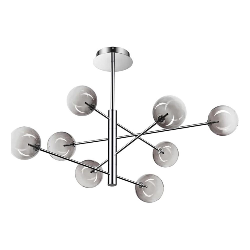 Ideal Lux - LED Hanglamp met vaste pendel EQUINOXE 8xG4/2W/230V diameter 128 cm glanzend chroom/gerookt