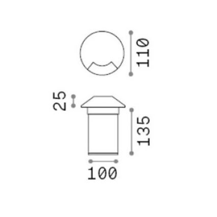 Ideal Lux - LED inbouwgrondspot ROCKET LED/3W/230V CRI 90 IP67 mat chroom