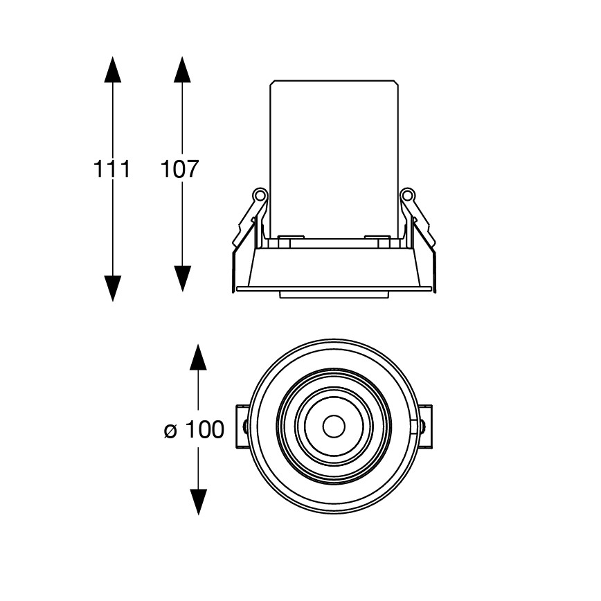 Ideal Lux - LED inbouwspot NOVA LED/12W/230V 3000K CRI 90 Ø 10 cm zwart