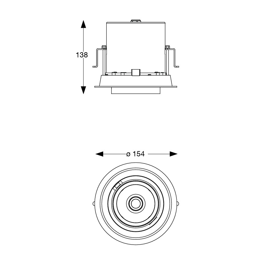Ideal Lux - LED inbouwspot NOVA, 30 W / 230 V, 3000 K, CRI 90, Ø 15,4 cm, wit