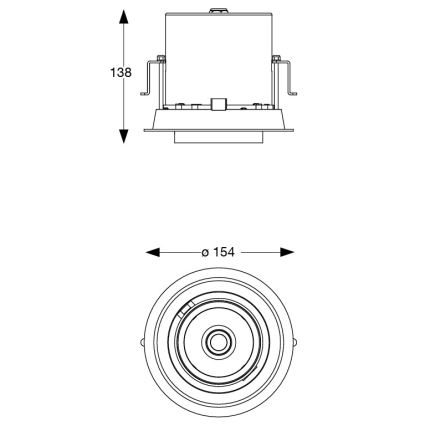 Ideal Lux - LED-inbouwspot NOVA LED/30W/230V 3000K CRI 90 Ø 15,4 cm zwart