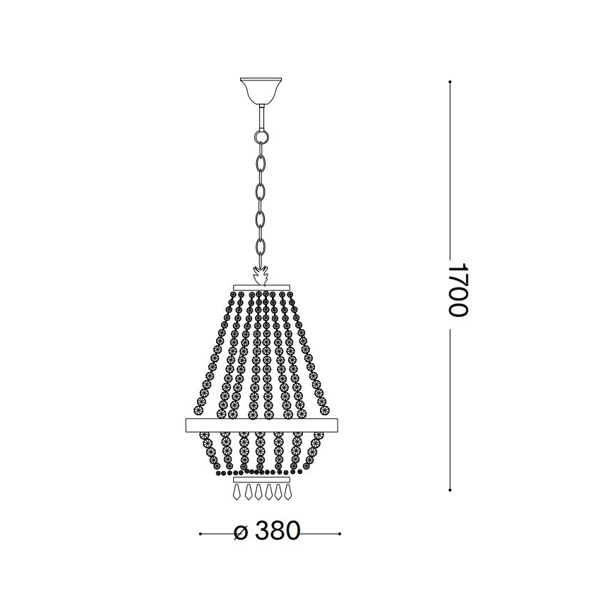 Ideal Lux - LED Kristallen hanglamp aan een ketting CAESAR 6xG9/3W/230V diameter 38 cm glanzend chroom