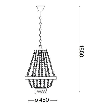Ideal Lux - LED Kristallen hanglamp aan een ketting CAESAR 9xG9/3W/230V diameter 45 cm goud