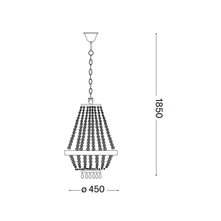 Ideal Lux - LED Kristallen hanglamp aan een ketting CAESAR 9xG9/3W/230V diameter 45 cm goud
