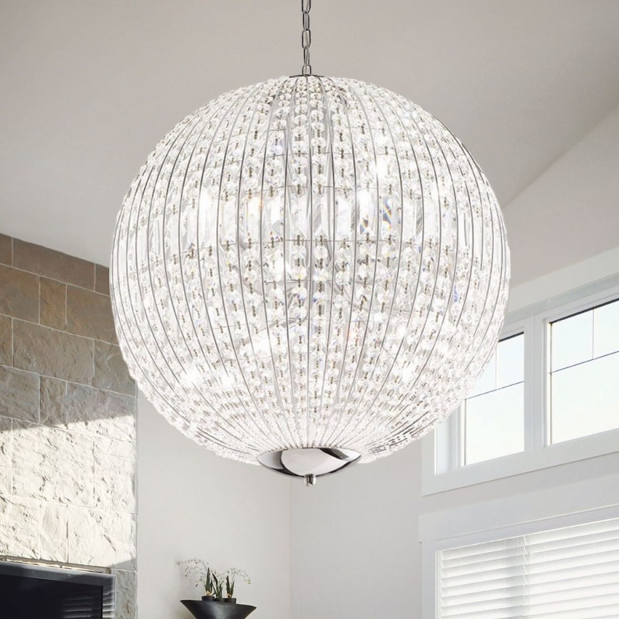Ideal Lux - LED Kristallen hanglamp aan een ketting LUXOR 12xG9/3W/230V diameter 60 cm doorzichtig