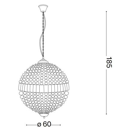 Ideal Lux - LED Kristallen hanglamp aan een ketting LUXOR 12xG9/3W/230V diameter 60 cm doorzichtig