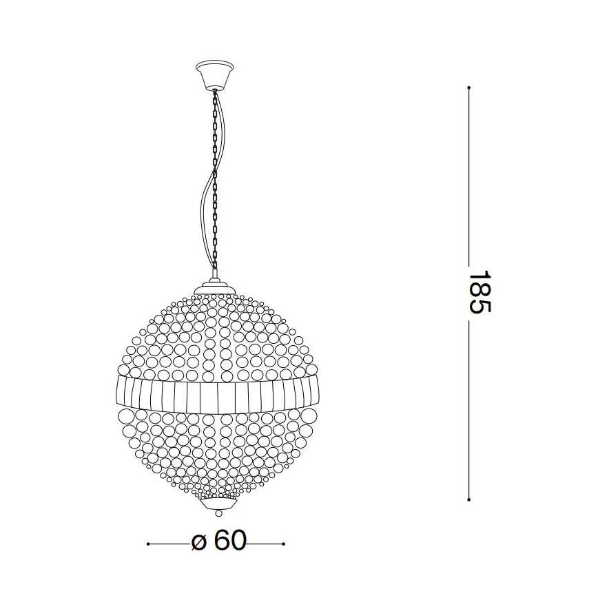 Ideal Lux - LED Kristallen hanglamp aan een ketting LUXOR 12xG9/3W/230V diameter 60 cm doorzichtig