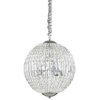 Ideal Lux - LED Kristallen hanglamp aan een ketting LUXOR 6xG9/3W/230V diameter 40 cm doorzichtig